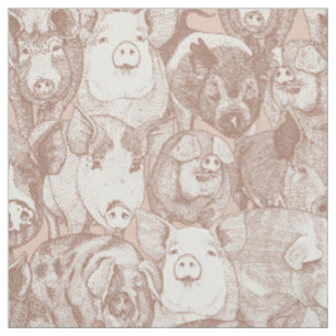 nur Schweine Mocha Mousse Creme Beige Stoff