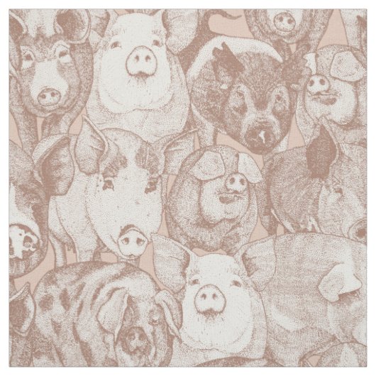 nur Schweine Mocha Mousse Creme Beige Stoff (Muster)