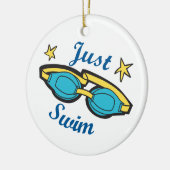 Nur schwimmen keramik ornament (Links)