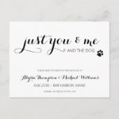 Nur Sie, ich und der Hund Hochzeit speichern das D Ankündigungspostkarte (Vorderseite)