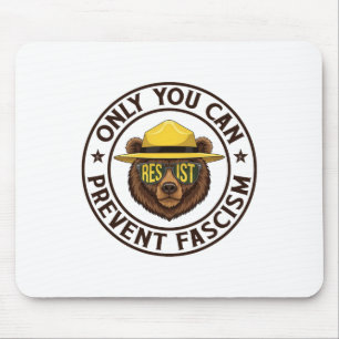 Nur Sie können den Faschismus Bärenwiderstand nati Mousepad