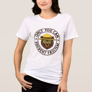Nur Sie können den Faschismus Bärenwiderstand nati Tri-Blend Shirt