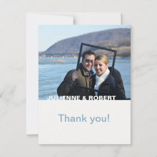 Nur Sie moderne Foto-Hochzeit danken Ihnen Dankeskarte