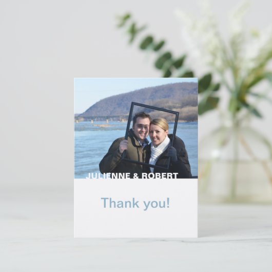 Nur Sie | Moderne Foto Wedding Vielen Dank Dankeskarte (Stehend Vorderseite)