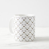 Nur Sie. Valentines-Liebemuster mit Herzen Kaffeetasse (Vorderseite Links)