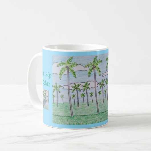 Nur Sip & Relax Palm Tree Grove Kaffeetasse (Vorderseite Links)