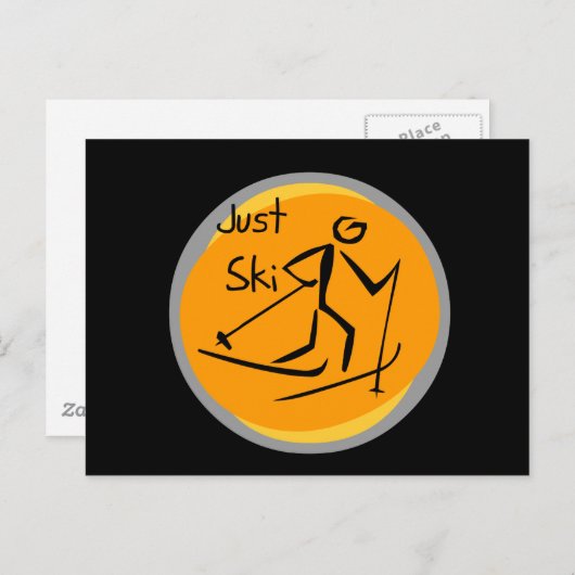 Nur Ski T - Shirt und Geschenke Postkarte (Vorne/Hinten)