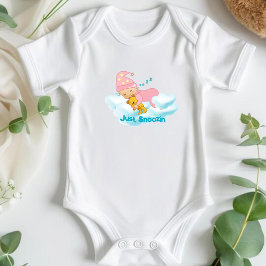 Nur Snoozin Pink Baby schlafen in Wolken Baby Strampler