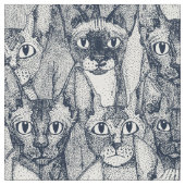 Nur Sphyx-Katzen-Indigoperle Stoff (Nahaufnahme)