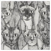 nur Sphyx-Katzen Schwarz-weiß Stoff (Nahaufnahme)