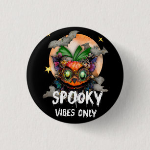 Nur Spooky Vibes, grauenhafter Halloween Pumpkin Button