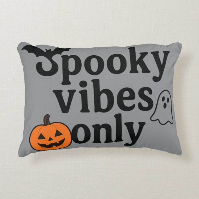 Nur Spooky Vibes 🎃 | Halloween-Sticker Dekokissen (Vorderseite)