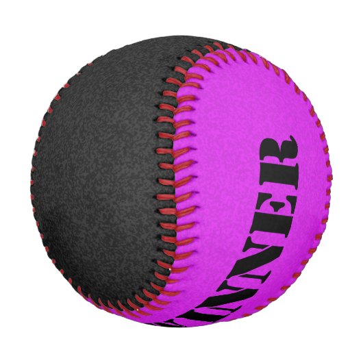 Nur Spritzer Farbe: schwarz und dunkelrosa Baseball (Schrägansicht)