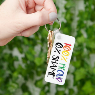 Nur Stolz, keine Scham   Regenbogen Gay Pride Schlüsselanhänger