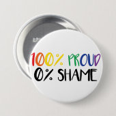 Nur Stolz, nicht Scham | Rainbow Gay Pride T - Shi Button (Vorne & Hinten)