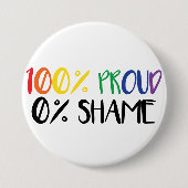 Nur Stolz, nicht Scham | Rainbow Gay Pride T - Shi Button (Vorderseite)