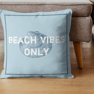 Nur Strand-Vibes Distressed Schrift Blau Kissen