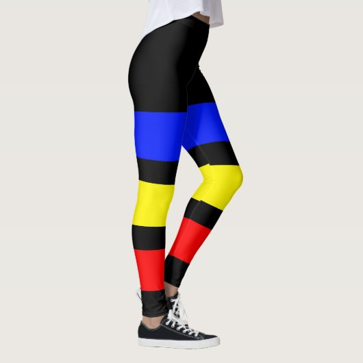 NUR STREIFEN - königsblau, Zitronengelb, feuerrot Leggings (Rechts)