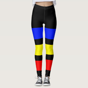 NUR STREIFEN - königsblau, Zitronengelb, feuerrot Leggings