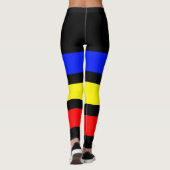 NUR STREIFEN - königsblau, Zitronengelb, feuerrot Leggings (Rückseite)