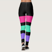 NUR STREIFEN - Rosa, Minze, leichte Lila Leggings (Rückseite)