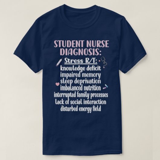 Nur Student der Krankenpflege Krankenpflege T-Shirt (Design vorne)