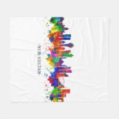 Nur-Sultan Kazakhstan Skyline Fleecedecke (Vorderseite (Horizontal))