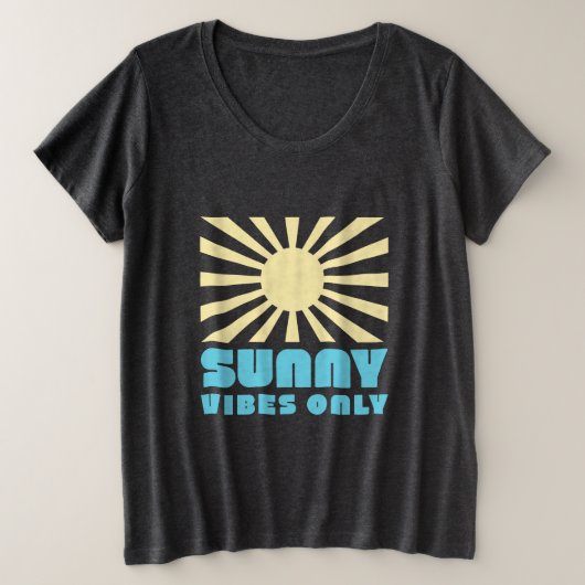 Nur Sunny Vibes - Bold Retro Sunshine Graphic Große Größe T-Shirt (Design vorne)