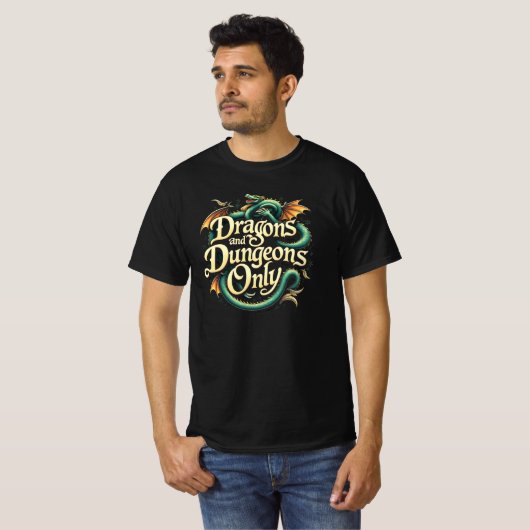 NUR T - Shirt VON DRACHEN UND DUNGEON (Vorne ganz)