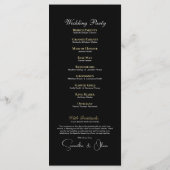 Nur Text-Minimal-Hochzeitsprogramm Programm (Rückseite)