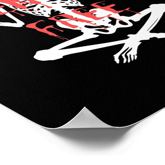 Nur tote Männer sind freie Coole Skelette und Rose Poster (Ecke)