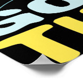 Nur toter Fisch geht mit dem Flow Retro Motivieren Poster (Ecke)