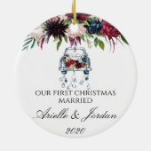 Nur um unsere ersten Weihnachten zu heiraten Keramik Ornament (Hinten)