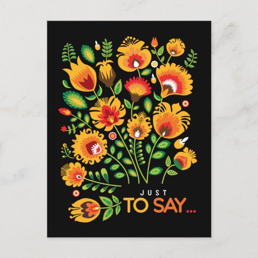 Nur um zu sagen... anpassbare Folklore Postkarte. Postkarte (Vorderseite)