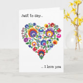 Nur um zu sagen... Valentine's Day Karte (Gelbe Blume)