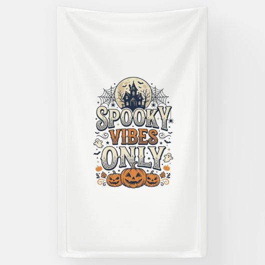 Nur unheimliche Stimmung Halloween-Geist-Kürbis-De Banner (Vertikal)