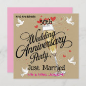 Nur verheiratet 50. Hochzeitstag Jahrestag Einladung (Vorne/Hinten)