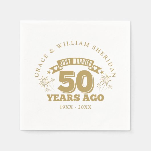 Nur verheiratet 50. Hochzeitstag Serviette (Vorderseite)