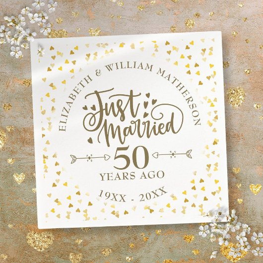 Nur verheiratet 50. Hochzeitstag Serviette