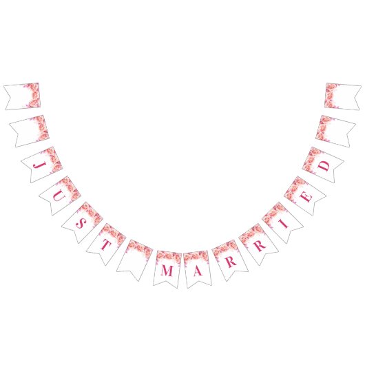 Nur verheiratet Banner Pink Wasserfarbe Blume (Alle)