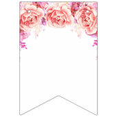 Nur verheiratet Banner Pink Wasserfarbe Blume (Zweite Fahne)