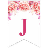 Nur verheiratet Banner Pink Wasserfarbe Blume (Dritte Fahne)