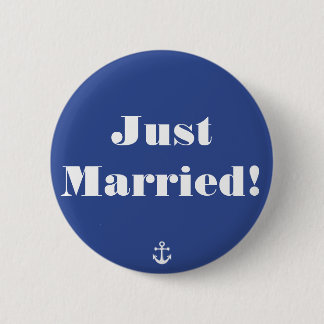Nur verheiratet! Blue Nautical Wedding Buttons