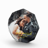 Nur verheiratet Celebrate Liebe mit personalisiert Fotoblock (Rechts)