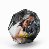 Nur verheiratet Celebrate Liebe mit personalisiert Fotoblock (Links)
