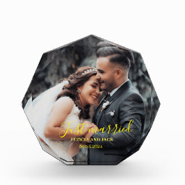 Nur verheiratet Celebrate Liebe mit personalisiert Fotoblock