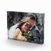 Nur verheiratet Celebrate Liebe mit personalisiert Fotoblock (Rechts)