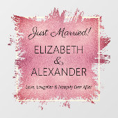 Nur verheiratet! Dusty Rose Imitate Foil Fensteraufkleber (Blatt)