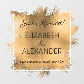 Nur verheiratet! Fensterklammer für Gold-Imitate Fensteraufkleber (Blatt)