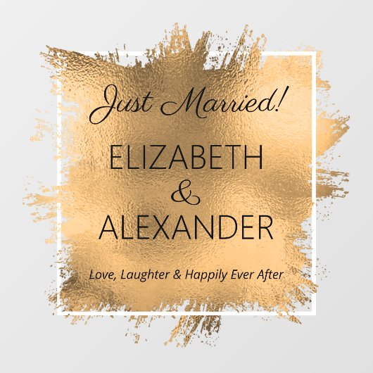 Nur verheiratet! Fensterklammer für Gold-Imitate Fensteraufkleber (Blatt)